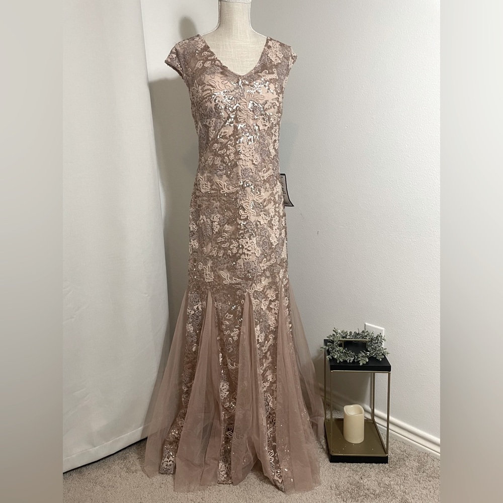 Alex Evenings Champagne color • size 16 $269 NEW!